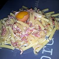 recette Macaronis carbonara à la mozzarella