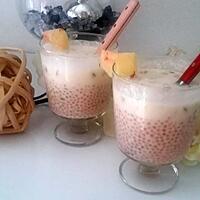 recette Lait de coco aux perles de tapioca fruit de la passion peche