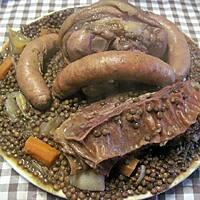 recette Potée de lentilles et viandes.