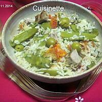 recette Riz aux pois mange tout et de porc.