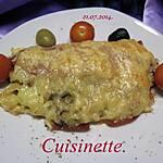 recette Jambon garni aux pâtes et gratiné.