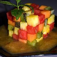 recette SALADE DE FRUITS COMME UN RUBIK CUBE