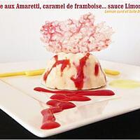 recette Dôme limoncello, caramel de framboise et amaretti