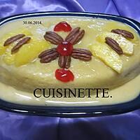 recette Gâteau aux brugnons à la crème. micro-ondes.