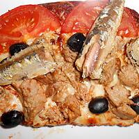 recette PIZZA EN DUO CHORIZO ET THON SARDINES