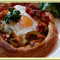 recette Tartelettes aux oeufs, chorizo, poivrons