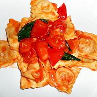 recette RAVIOLI TOMATE ET BASILIC