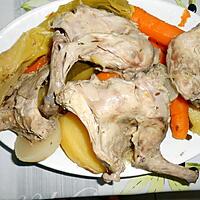 recette PATTES AVANT DE LAPIN EN POT AU FEU