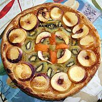 recette Tarte fine aux kiwis nectarines abricot et caramel beurre salé