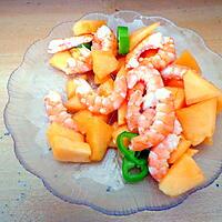 recette Salade de melons et crevettes au piment