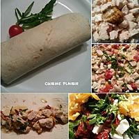 recette Wraps de dinde (poulet)  sauce moutarde, tomates séchées et feta