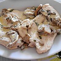 recette BLANC DE POULET CREME CHAMPIGNONS