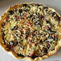 recette Tarte aux oignons,champignons et lardons