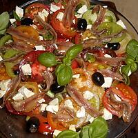 recette Salade grecque aux tomates anciennes