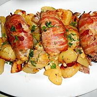 recette INVOLTINI DE PORC AU CUMIN ET LARD POMMES DE TERRE ROMARIN AU FOUR