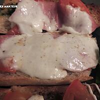 recette Tartines jambon, mozzarella, pesto