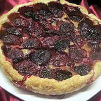 recette Tarte aux prunes rouge et crème.