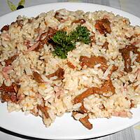 recette RISOTTO JAMBON GIROLLES