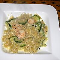 recette Farfalle, courgettes et crevettes