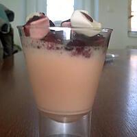 recette PANNA COTTA AUX CHAMALLOWS ET AUX FRAMBOISES