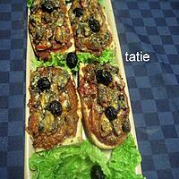 recette Tartine au thon/moules/parmesan.