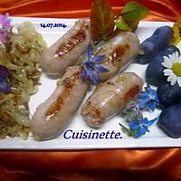 recette Saucisses de Toulouse aux p de terre vitelottes.