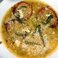 recette UNE PETITE SOUPE AUX ASPERGES SAUVAGES ET A LA BROUSSE (recette Corse)