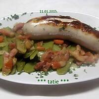 recette Boudin blanc aux pois mange-tout.