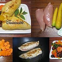 recette Aiguillettes de dinde au trio de carottes.