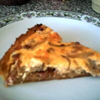 recette TARTE AUX OIGNONS, LARDONS ET CHAMPIGNONS