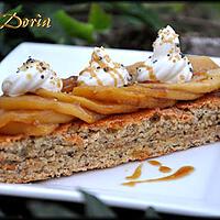 recette Moelleux aux noisettes, lit de pommes et sa chantilly