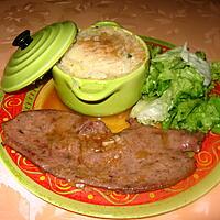 recette Foie de veau, sauce à l'échalote, purée maison