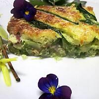 recette Clafoutis aux asperges vertes et jambon cru fumée.