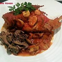 recette Lapin moutarde, champignons, tomates