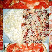 recette PIZZA DUO " TOMATE CHORIZO ET CREVETTES SURIMI ET SAUMON FUME"