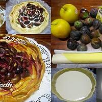 recette Tarte aux pommes et figues sur une crème.