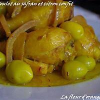 recette Poulet au safran, coriandre et citron confit