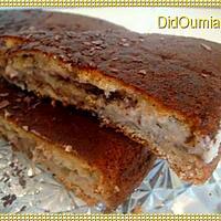 recette Gâteau fourré à la crème de banane et copeaux de chocolat