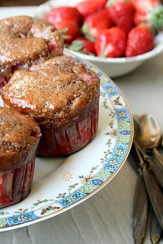muffins fraises marinées, miel & thym citron 4 S