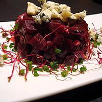 recette Betteraves rouges en tartare et Bleu d'Auvergne