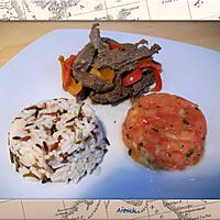 recette boeuf au miel-poivrons & tartare de tomates