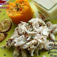 recette EFFILOCHEE DE BAR - CONDIMENT LITCHI WASABI