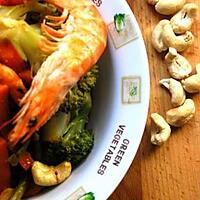 recette Un petit sauté de crevettes aux légumes croquants