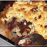 recette Crumble express ! Poires/chocolat