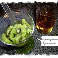 recette kiwis à la nage de camomille et liqueur de verveine