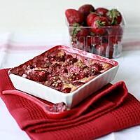 recette Gratin de fraises à la crème de nougat et au pralin