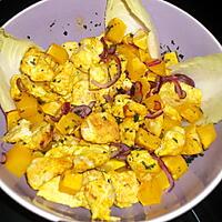 recette Salade tiède de poulet et butternut à l'indienne (régime dukan)