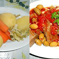 recette LANGUE DE BOEUF SAUCE TOMATE ET SES PETITS LEGUMES