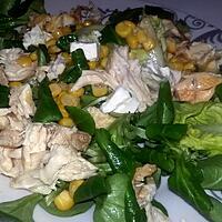 recette Salade du soir poulet bleue