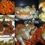 recette Demi-poulet sur un lit de carottes.